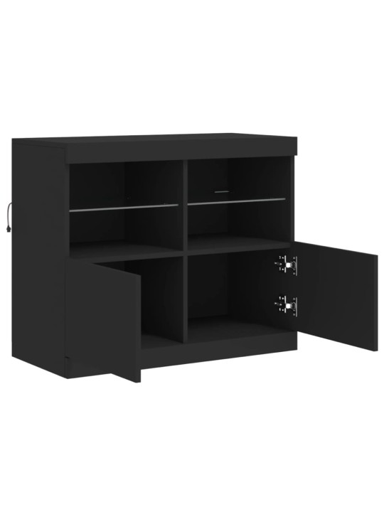 Příborník s LED osvětlením černý 81 x 37 x 67 cm