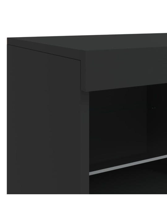 Příborník s LED osvětlením černý 81 x 37 x 67 cm