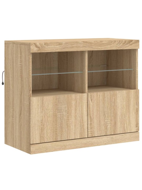 Příborník s LED osvětlením dub sonoma 81 x 37 x 67 cm