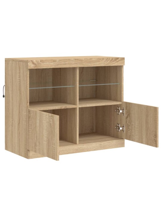 Příborník s LED osvětlením dub sonoma 81 x 37 x 67 cm