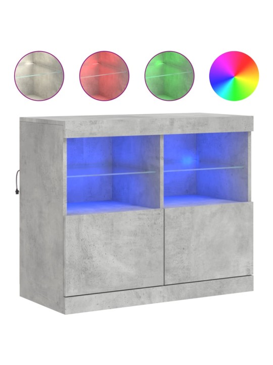 Příborník s LED osvětlením betonově šedý 81 x 37 x 67 cm