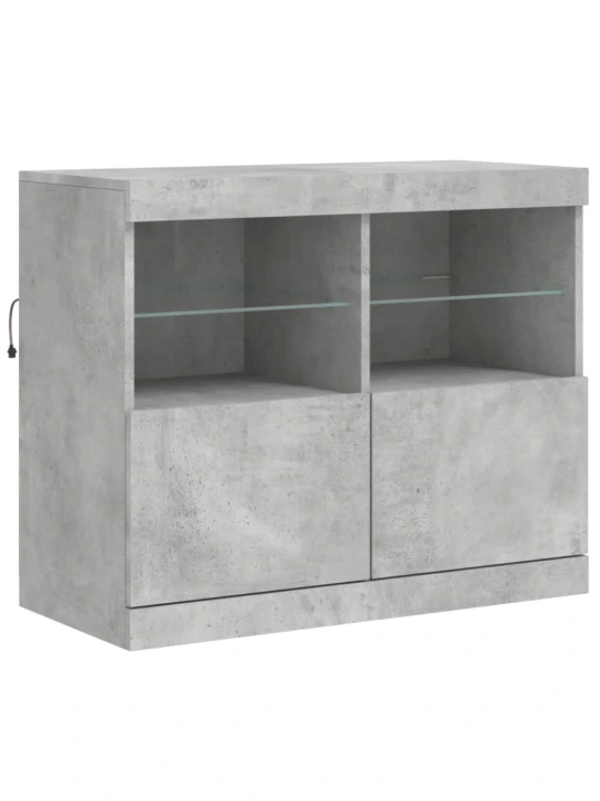 Příborník s LED osvětlením betonově šedý 81 x 37 x 67 cm