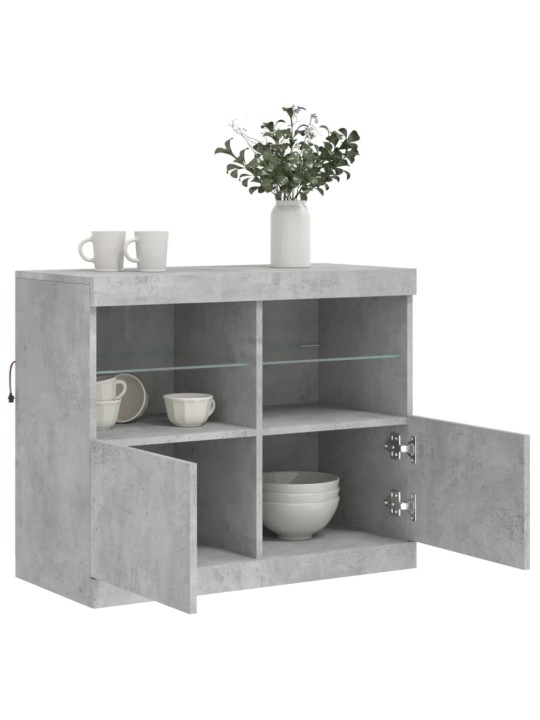Příborník s LED osvětlením betonově šedý 81 x 37 x 67 cm
