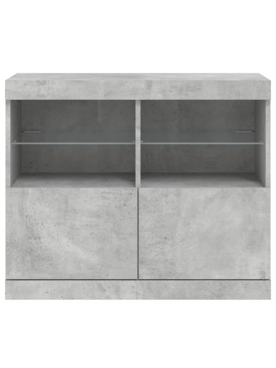 Příborník s LED osvětlením betonově šedý 81 x 37 x 67 cm