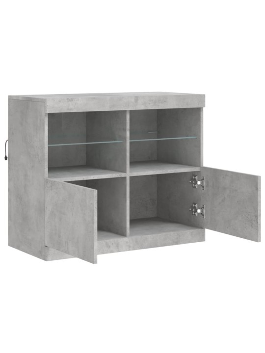 Příborník s LED osvětlením betonově šedý 81 x 37 x 67 cm