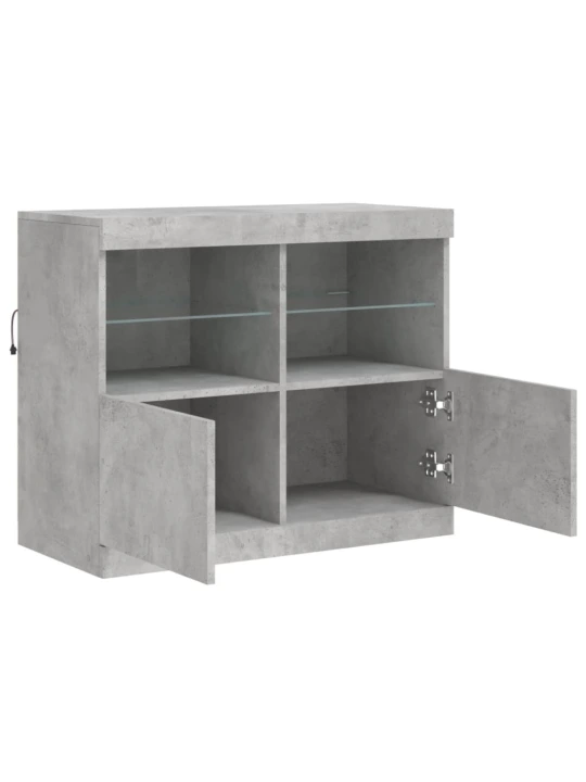 Příborník s LED osvětlením betonově šedý 81 x 37 x 67 cm