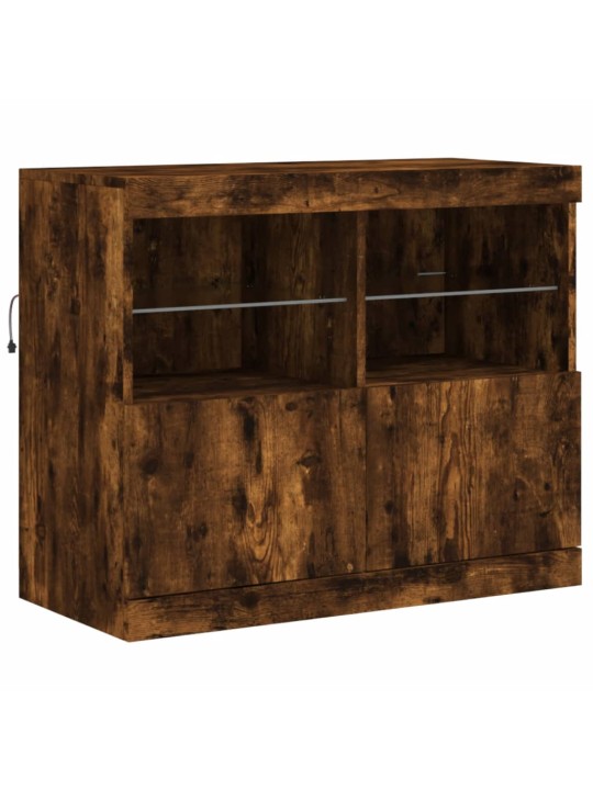 Příborník s LED osvětlením kouřový dub 81 x 37 x 67 cm