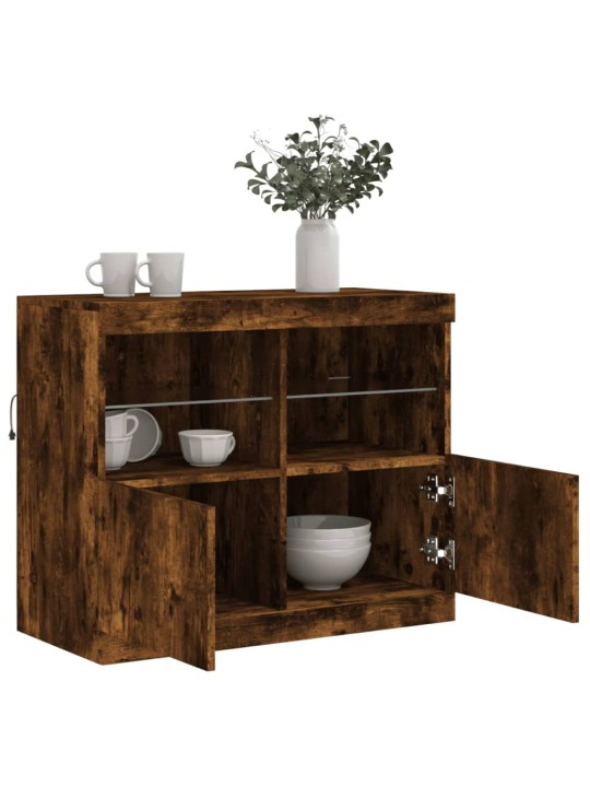 Příborník s LED osvětlením kouřový dub 81 x 37 x 67 cm