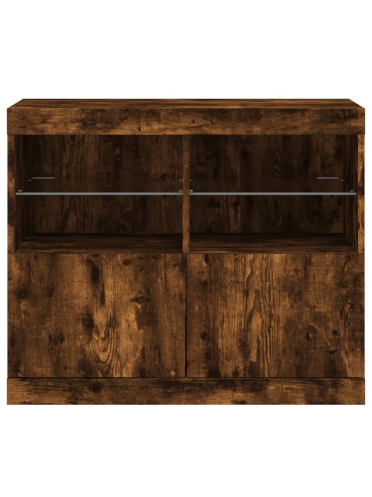 Příborník s LED osvětlením kouřový dub 81 x 37 x 67 cm