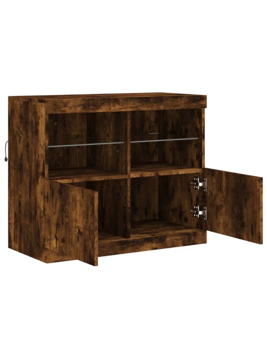 Příborník s LED osvětlením kouřový dub 81 x 37 x 67 cm