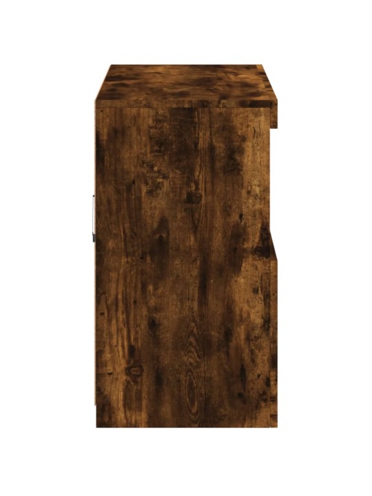 Příborník s LED osvětlením kouřový dub 81 x 37 x 67 cm
