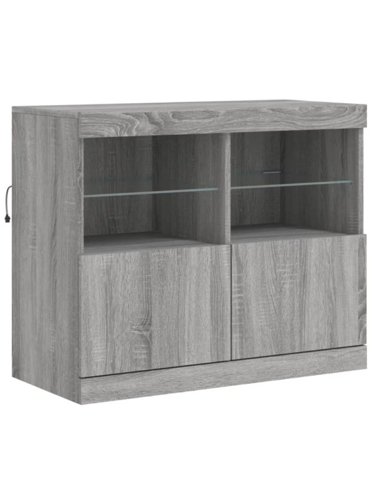 Příborník s LED osvětlením šedý sonoma 81 x 37 x 67 cm
