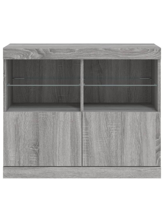 Příborník s LED osvětlením šedý sonoma 81 x 37 x 67 cm