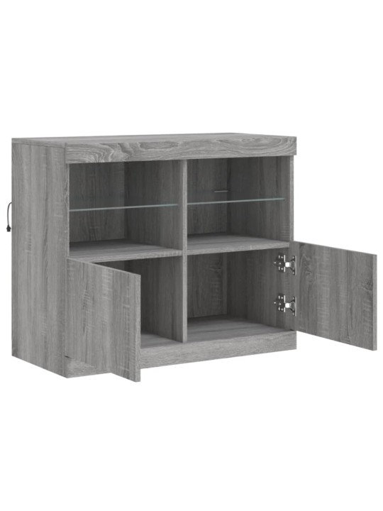 Příborník s LED osvětlením šedý sonoma 81 x 37 x 67 cm