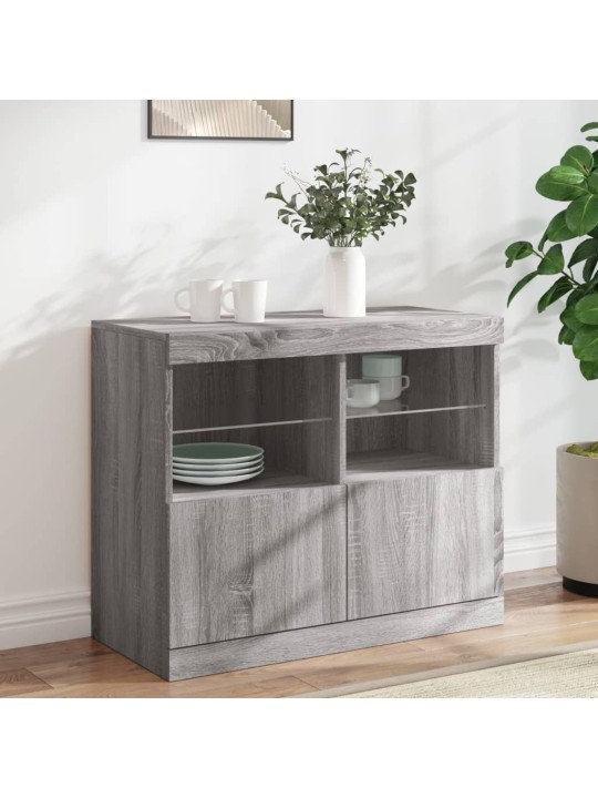 Příborník s LED osvětlením šedý sonoma 81 x 37 x 67 cm