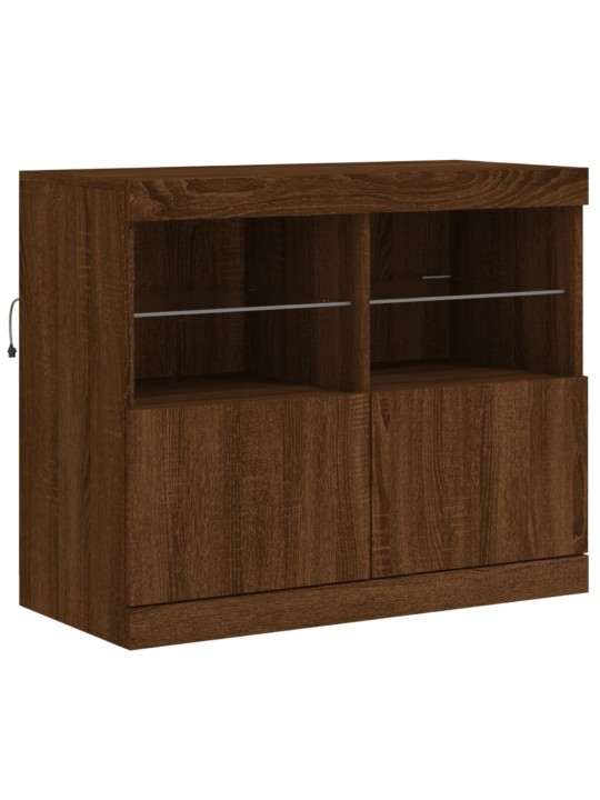 Příborník s LED osvětlením hnědý dub 81 x 37 x 67 cm