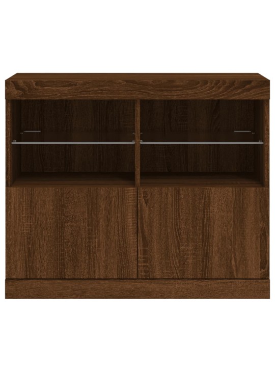 Příborník s LED osvětlením hnědý dub 81 x 37 x 67 cm