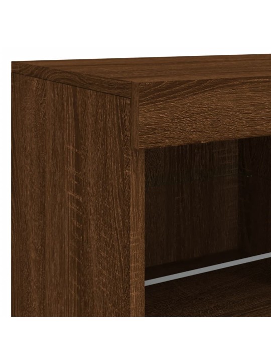 Příborník s LED osvětlením hnědý dub 81 x 37 x 67 cm