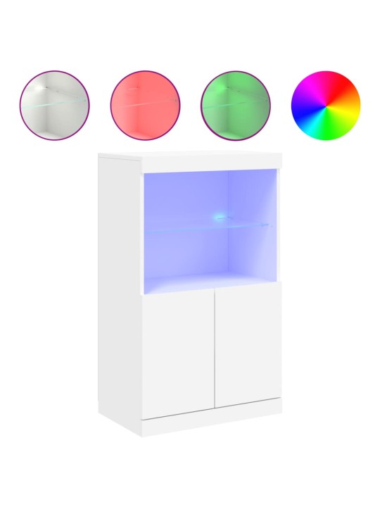 Příborník s LED osvětlením bílý 60,5 x 37 x 100 cm