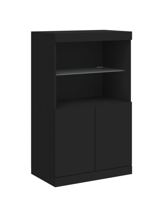 Příborník s LED osvětlením černý 60,5 x 37 x 100 cm