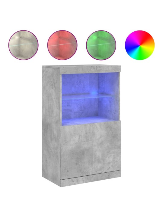 Příborník s LED osvětlením betonově šedý 60,5 x 37 x 100 cm