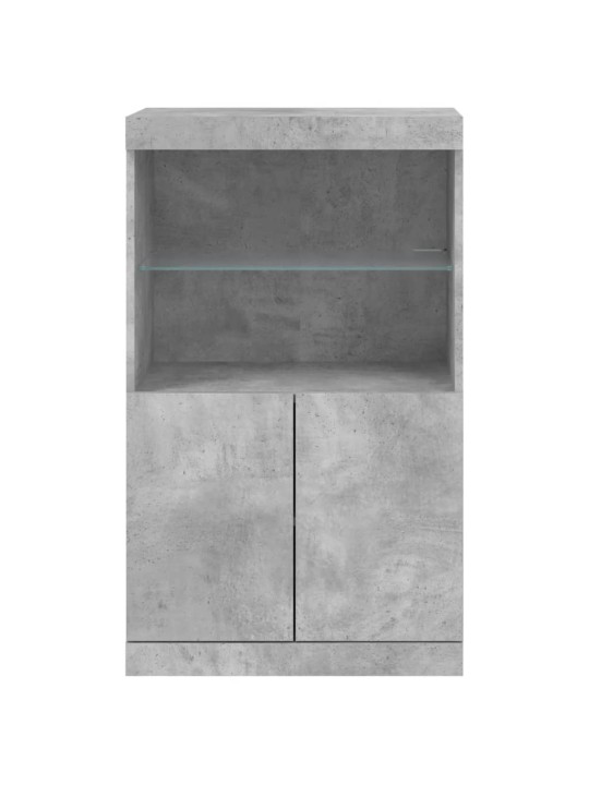 Příborník s LED osvětlením betonově šedý 60,5 x 37 x 100 cm