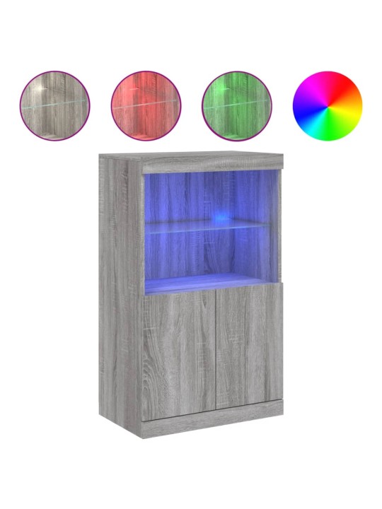 Příborník s LED osvětlením šedý sonoma 60,5 x 37 x 100 cm