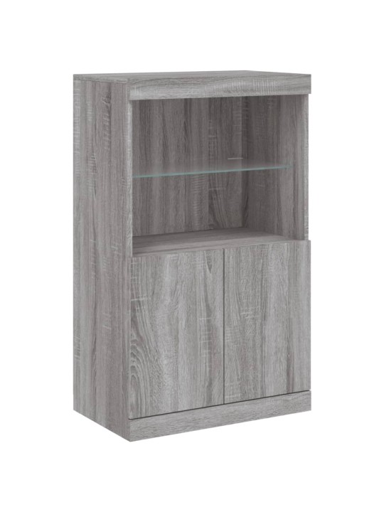 Příborník s LED osvětlením šedý sonoma 60,5 x 37 x 100 cm