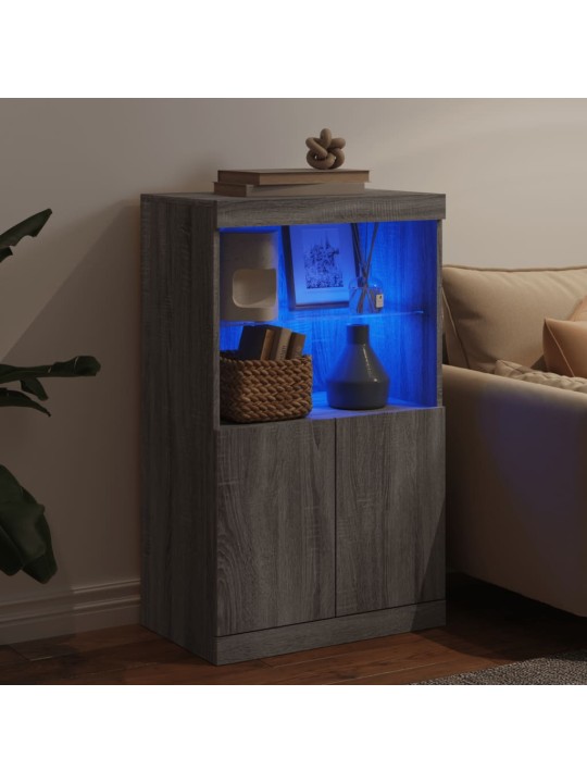 Příborník s LED osvětlením šedý sonoma 60,5 x 37 x 100 cm