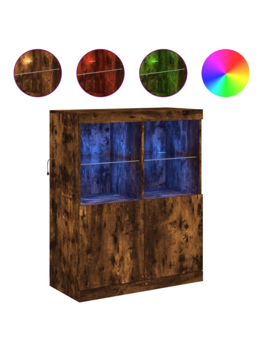 Příborník s LED osvětlením kouřový dub 81 x 37 x 100 cm