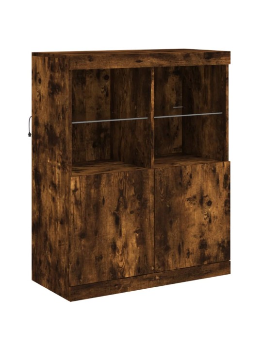 Příborník s LED osvětlením kouřový dub 81 x 37 x 100 cm