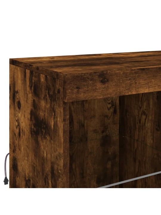 Příborník s LED osvětlením kouřový dub 81 x 37 x 100 cm