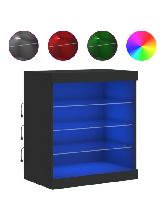 Příborník s LED osvětlením černý 60,5 x 37 x 67 cm