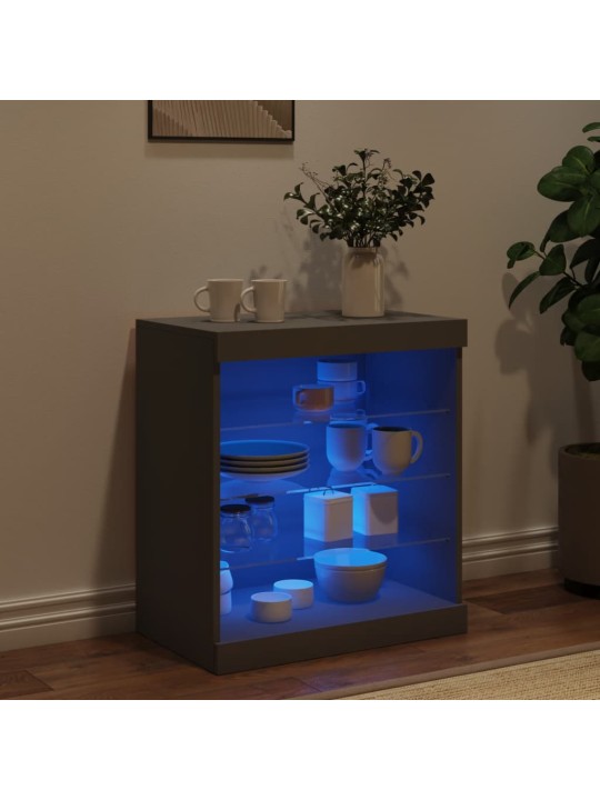 Příborník s LED osvětlením černý 60,5 x 37 x 67 cm