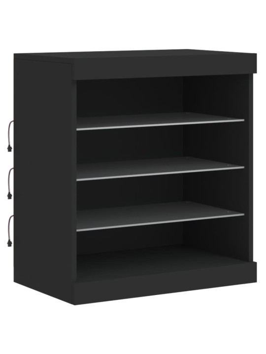 Příborník s LED osvětlením černý 60,5 x 37 x 67 cm