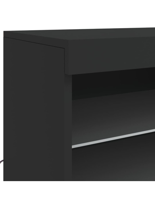 Příborník s LED osvětlením černý 60,5 x 37 x 67 cm