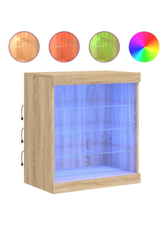 Příborník s LED osvětlením dub sonoma 60,5 x 37 x 67 cm