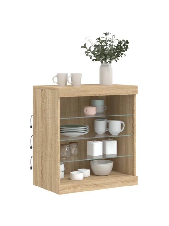 Příborník s LED osvětlením dub sonoma 60,5 x 37 x 67 cm