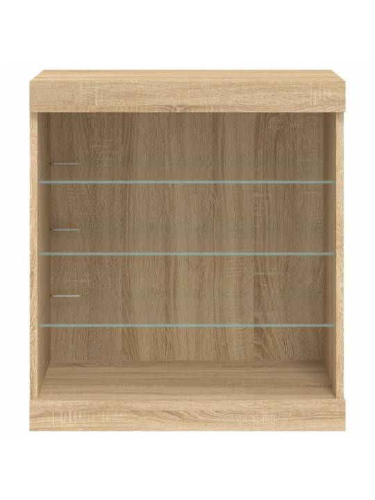 Příborník s LED osvětlením dub sonoma 60,5 x 37 x 67 cm