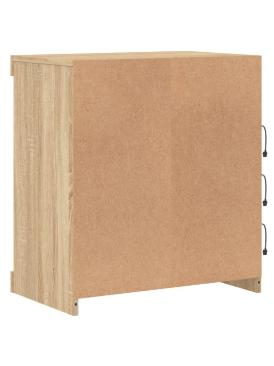 Příborník s LED osvětlením dub sonoma 60,5 x 37 x 67 cm