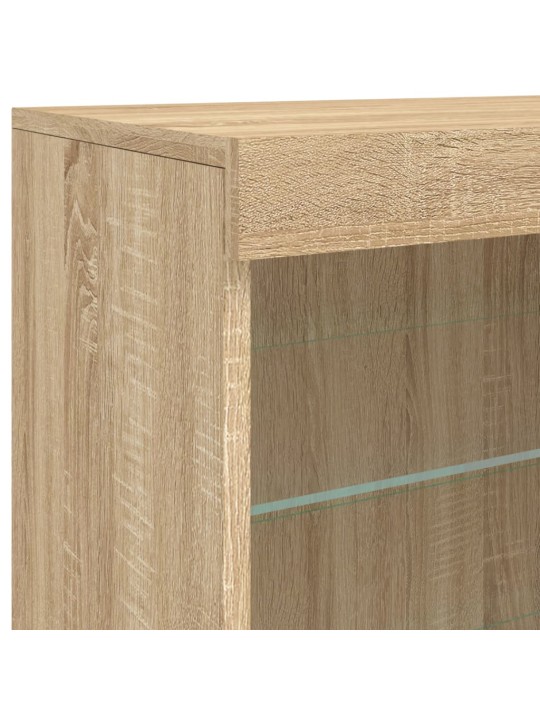 Příborník s LED osvětlením dub sonoma 60,5 x 37 x 67 cm