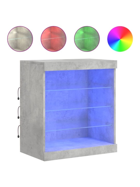 Příborník s LED osvětlením betonově šedý 60,5 x 37 x 67 cm