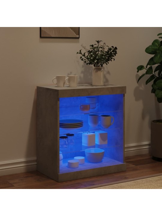 Příborník s LED osvětlením betonově šedý 60,5 x 37 x 67 cm