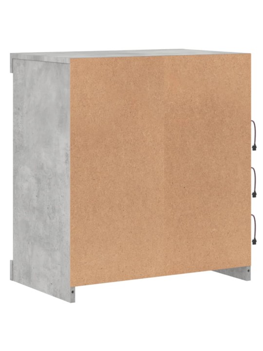 Příborník s LED osvětlením betonově šedý 60,5 x 37 x 67 cm