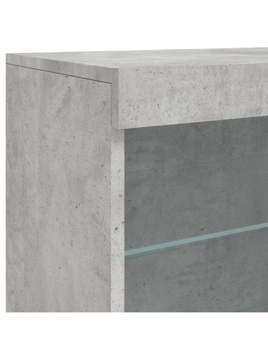 Příborník s LED osvětlením betonově šedý 60,5 x 37 x 67 cm
