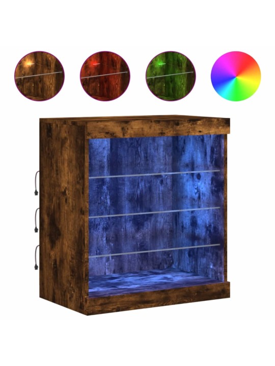 Příborník s LED osvětlením kouřový dub 60,5 x 37 x 67 cm