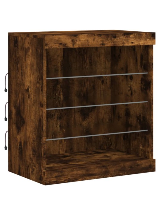 Příborník s LED osvětlením kouřový dub 60,5 x 37 x 67 cm