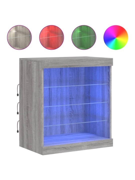 Příborník s LED osvětlením šedý sonoma 60,5 x 37 x 67 cm