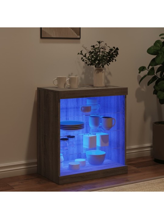 Příborník s LED osvětlením šedý sonoma 60,5 x 37 x 67 cm