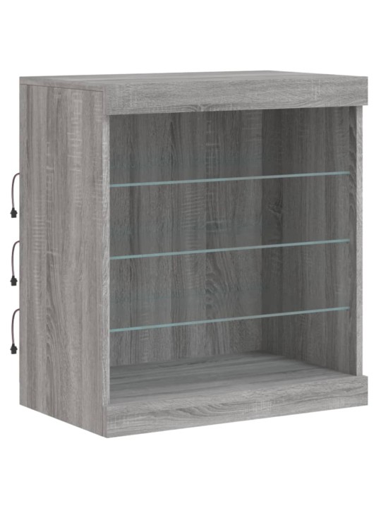 Příborník s LED osvětlením šedý sonoma 60,5 x 37 x 67 cm
